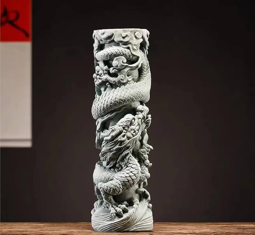 Amazon.co.jp: XMayGift 龍 置物 龍柱 干支 部屋飾り物 金運